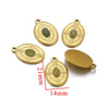 Stainless Steel Natural Stone Round Oval Vintage Embossed Pendant Jewelry Accessories For Necklace Earrings With Electroplating