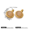 Stainless Steel Natural Stone Tiger Eye Oval Pendant Jewelry Accessories Retro Geometric Totem Electroplated