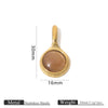 Stainless Steel Natural Stone Tiger Eye Oval Pendant Jewelry Accessories Retro Geometric Totem Electroplated