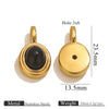 Stainless Steel Natural Stone Tiger Eye Oval Pendant Jewelry Accessories Retro Geometric Totem Electroplated