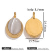 Stainless Steel Natural Stone Tiger Eye Oval Pendant Jewelry Accessories Retro Geometric Totem Electroplated