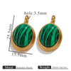 Stainless Steel Natural Stone Tiger Eye Oval Pendant Jewelry Accessories Retro Geometric Totem Electroplated