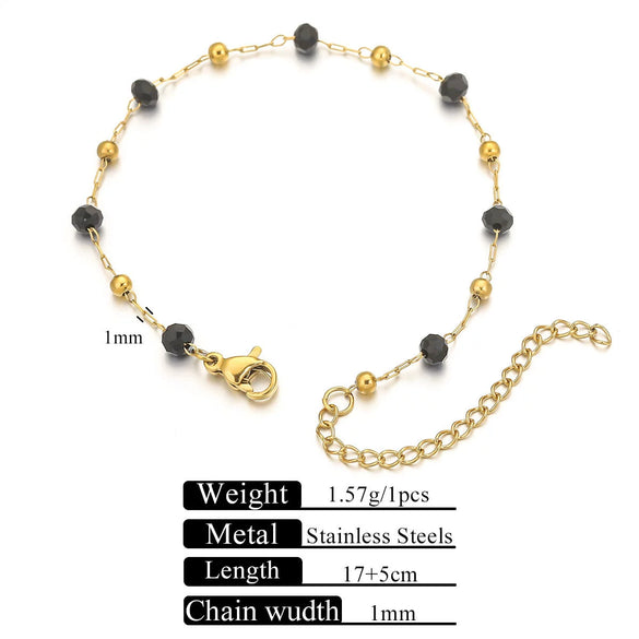 Stainless Steel Natural Stone Totem Bracelet Necklace Electroplated Fashion Small Fresh Simple Diy Handmade