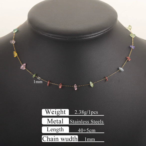 Stainless Steel Natural Stone Totem Bracelet Necklace Electroplated Fashion Small Fresh Simple Diy Handmade