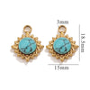 Stainless Steel Natural Stone Turquoise Pendant Necklace Earrings Diy Accessories With Electroplating And Geometric Ushape Design