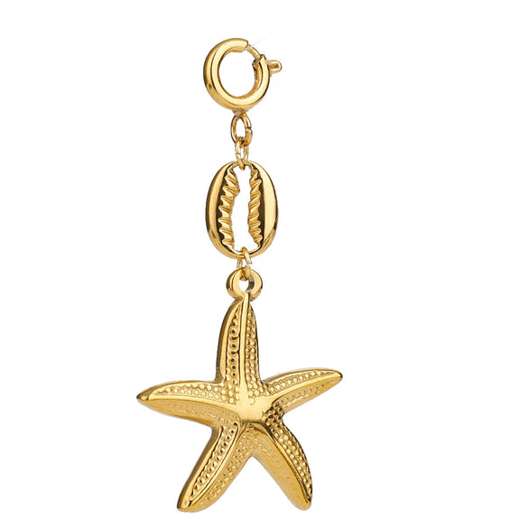 Stainless Steel Natural Style Accessories With Starfish Pendant And Bikini Connection Buckle Electroplated