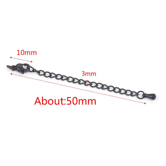 Stainless Steel Natural Style Belt Chain Tail Chain Extension Chain Buckle Lobster Buckle Jewelry Accessories With Electroplating