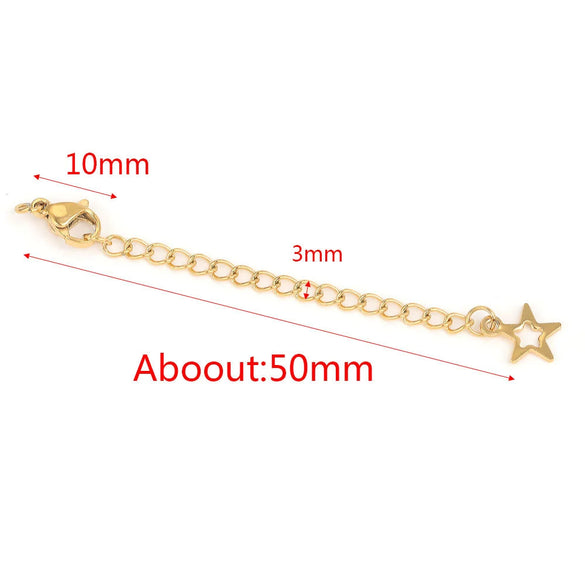 Stainless Steel Natural Style Belt Chain Tail Chain Extension Chain Buckle Lobster Buckle Jewelry Accessories With Electroplating