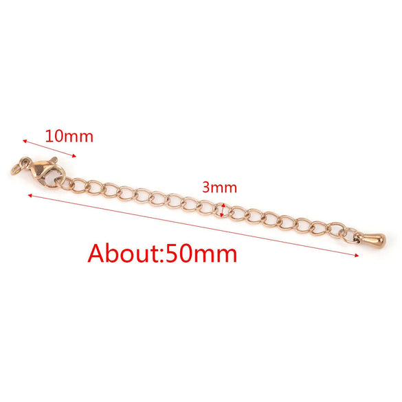 Stainless Steel Natural Style Belt Chain Tail Chain Extension Chain Buckle Lobster Buckle Jewelry Accessories With Electroplating