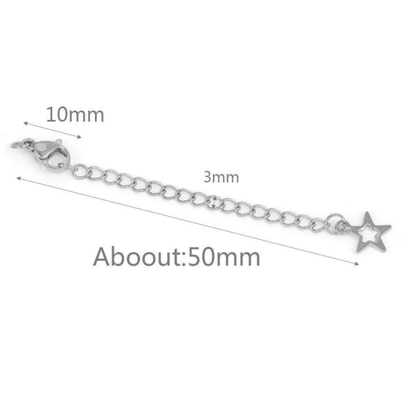 Stainless Steel Natural Style Belt Chain Tail Chain Extension Chain Buckle Lobster Buckle Jewelry Accessories With Electroplating