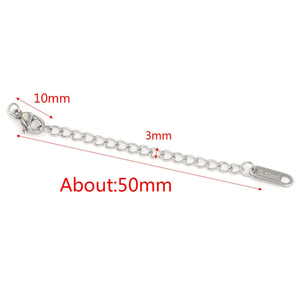 Stainless Steel Natural Style Belt Chain Tail Chain Extension Chain Buckle Lobster Buckle Jewelry Accessories With Electroplating