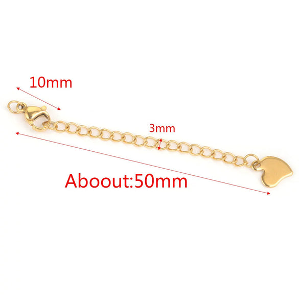 Stainless Steel Natural Style Belt Chain Tail Chain Extension Chain Buckle Lobster Buckle Jewelry Accessories With Electroplating