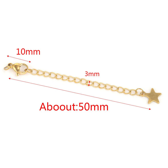 Stainless Steel Natural Style Belt Chain Tail Chain Extension Chain Buckle Lobster Buckle Jewelry Accessories With Electroplating