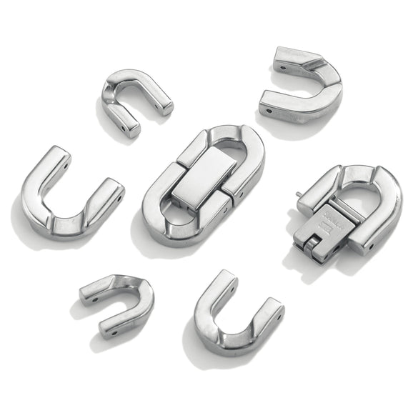 Stainless Steel Natural Style Return Pattern Polished Hand Assembled Jewelry Button With Electroplating Cuban Chain Buckle