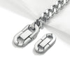 Stainless Steel Natural Style Return Pattern Polished Hand Assembled Jewelry Button With Electroplating Cuban Chain Buckle