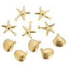 Stainless Steel Natural Style Starfish And Scallop Pendant Jewelry Accessories