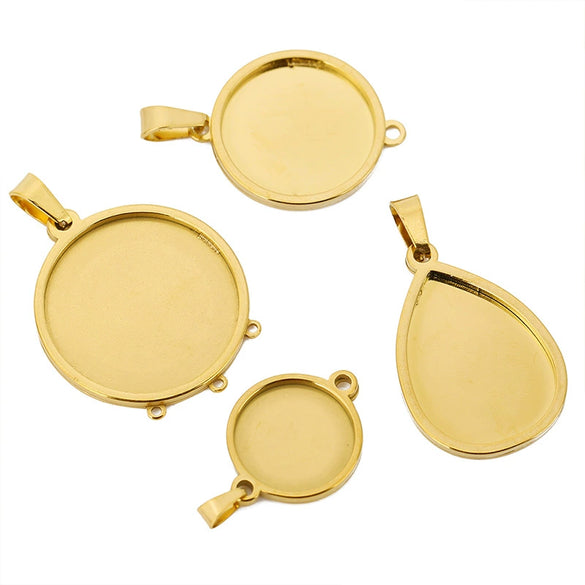 Stainless Steel Natural Style Water Drop Pendant Necklace With Electroplating Process
