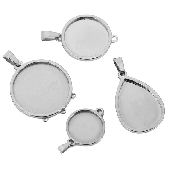Stainless Steel Natural Style Water Drop Pendant Necklace With Electroplating Process