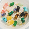Stainless Steel Natural Tiger Eye Stone Beads Handmade Jewelry Accessories Electroplated Earrings Bracelet