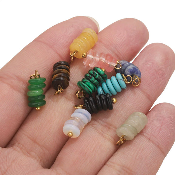 Stainless Steel Natural Tiger Eye Stone Beads Handmade Jewelry Accessories Electroplated Earrings Bracelet