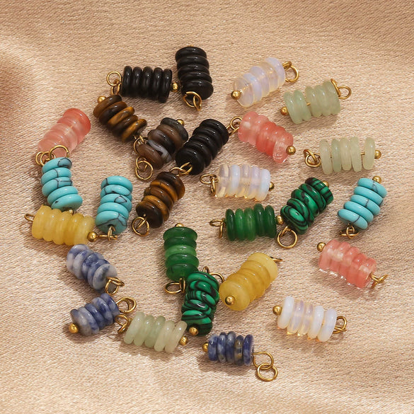 Stainless Steel Natural Tiger Eye Stone Beads Handmade Jewelry Accessories Electroplated Earrings Bracelet