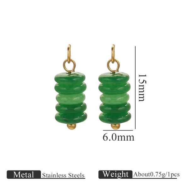 Stainless Steel Natural Tiger Eye Stone Beads Handmade Jewelry Accessories Electroplated Earrings Bracelet