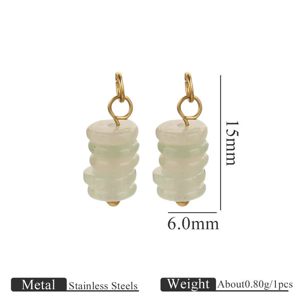 Stainless Steel Natural Tiger Eye Stone Beads Handmade Jewelry Accessories Electroplated Earrings Bracelet
