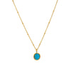 Stainless Steel Natural Turquoise Necklace Furnace Vacuum Plating 18K Gold Color Fashion