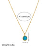 Stainless Steel Natural Turquoise Necklace Furnace Vacuum Plating 18K Gold Color Fashion