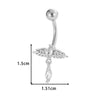 Stainless Steel Navel Button Jewelry Inlaid With Zircon Lace Cross For Women Electroplated