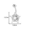 Stainless Steel Navel Button Jewelry Inlaid With Zircon Lace Cross For Women Electroplated