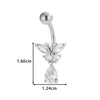 Stainless Steel Navel Button Jewelry Inlaid With Zircon Lace Cross For Women Electroplated