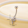 Stainless Steel Navel Ring With Zircon Butterfly Snake Design Electroplated Women's Fashion Jewelry