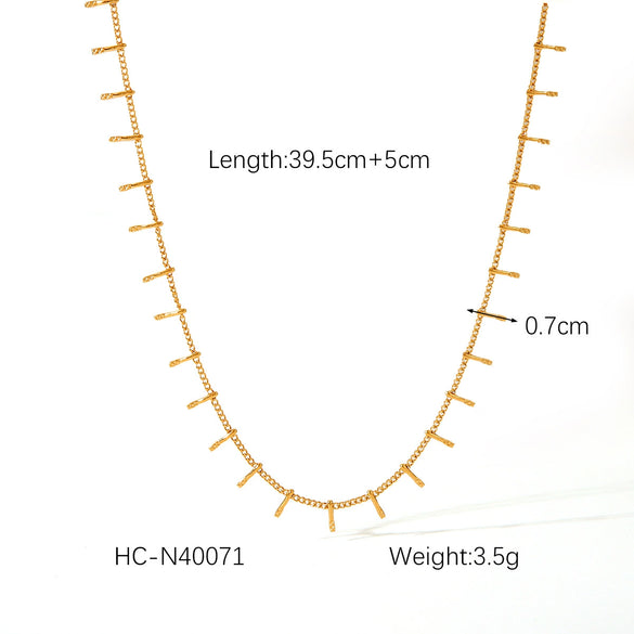 Stainless Steel Necklace Cuban Chain Snake Bone Chain Twist Chain Cross Chain Geometric Electroplated Women's
