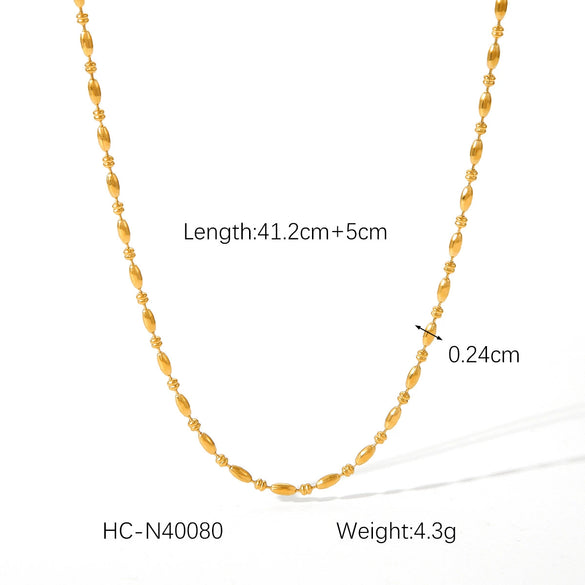 Stainless Steel Necklace Cuban Chain Snake Bone Chain Twist Chain Cross Chain Geometric Electroplated Women's