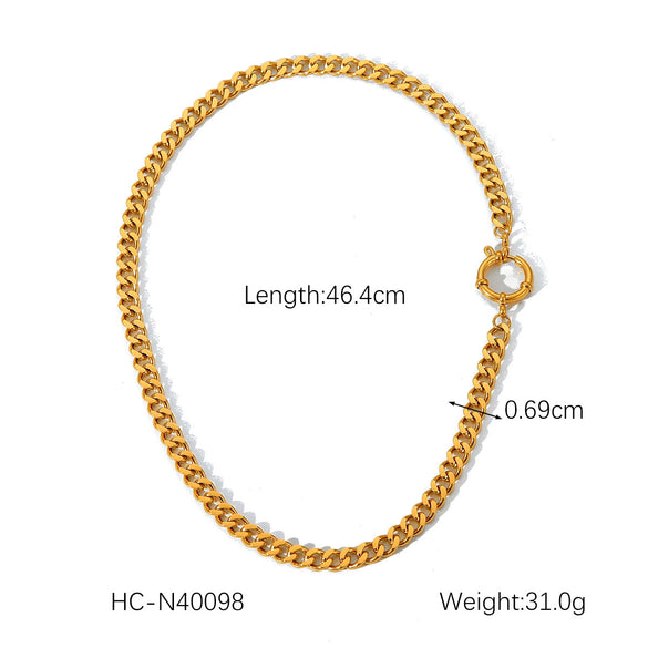 Stainless Steel Necklace Cuban Chain Snake Bone Chain Twist Chain Cross Chain Geometric Electroplated Women's