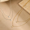Stainless Steel Necklace Inlaid With Water Drops Zircon Geometric Style Electroplated For Women