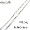 Stainless Steel Necklace Square Pearl Chain Men And Women Titanium Steel Necklace Card Wheel New Jewelry Jewelry  Wholesale
