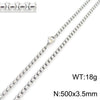Stainless Steel Necklace Square Pearl Chain Men And Women Titanium Steel Necklace Card Wheel New Jewelry Jewelry  Wholesale