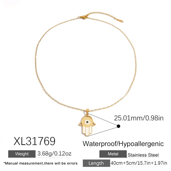 Stainless Steel Necklace With Animal Zodiac U Shaped Pendant Electroplated Handmade