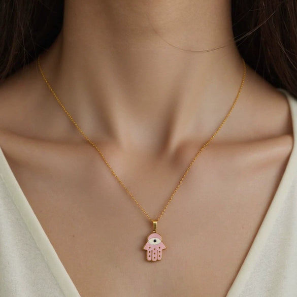 Stainless Steel Necklace With Animal Zodiac U Shaped Pendant Electroplated Handmade