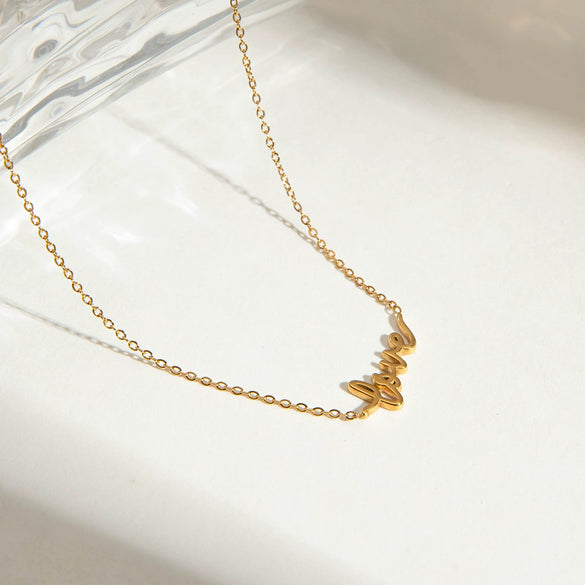Stainless Steel Necklace With Bow Pendant Electroplated Light Luxury Minimalist Jewelry