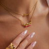 Stainless Steel Necklace With Bow Pendant Electroplated Light Luxury Minimalist Jewelry