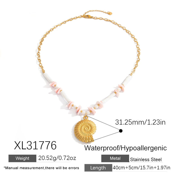 Stainless Steel Necklace With Colorful Rope Weaving Exaggerated Marine Life Pendant Animal Zodiac Flower Leaf U Shaped Star Design Electroplated