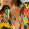 Stainless Steel Necklace With Floral Shell Moon Tiger Coconut Tree Geometric Pattern Pendant Electroplated Colorpreserving Unisex