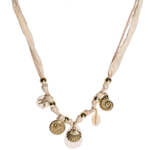 Stainless Steel Necklace With Geometric Star And Starfish Round Pendant Electroplating Marine Series