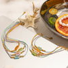Stainless Steel Necklace With Love Letter Pendant Electroplated In 18K Gold French Retro Style