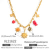Stainless Steel Necklace With Star And Moon Pendant Electroplated Stacking Style For Women