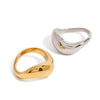 Stainless Steel Niche Exaggerated Ring Electroplated