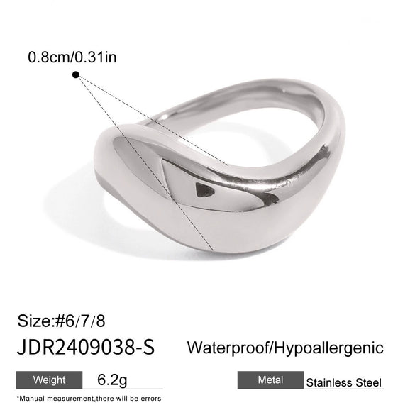 Stainless Steel Niche Exaggerated Ring Electroplated